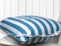Preview: Zierkissen von Rosa Linati mit Streifen und Anker Maritim Nordstyle Ambiente Allure Blau Weiss Kissenbezug 100% Baumwolle mit Kissen