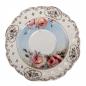 Preview: Tea cup with handle and saucer baroque style light blue pink gold