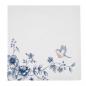 Preview: Stoff Serviette blaue Blumen Vogel