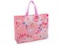 Preview: Shopping bag with handles rose pattern coral size 32 x 42 cm