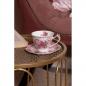 Preview: Teetasse mit Henkel und Unterteller Victorian Stil Rosa Rosen Gold bemalt
