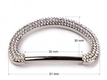 2 buckles with sparkling stones 30mm design buckle for dresses, bags