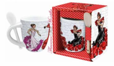 Espresso Tasse mit Flamencotänzerin in Geschenkbox