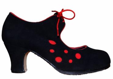 Flamenco Schuhe 386L schwarz Rauhleder benagelt