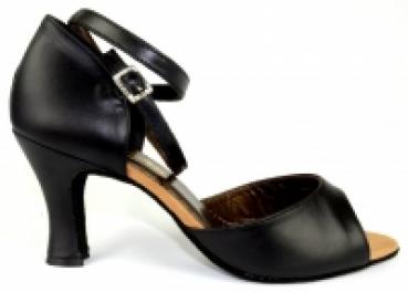 Latein und Salsa Schuhe 507 schwarz aus Leder