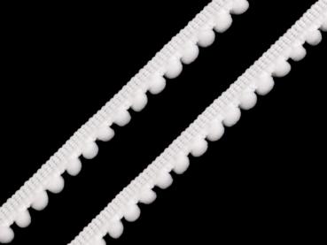 Pompon Band weiss 11 mm
