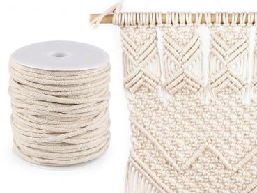 1 m macrame thread cord cord Ø4 mm crochet thread cotton polyester natural color