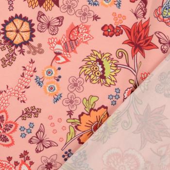 Cotton jersey floral pattern pink multicolor