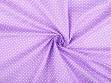 0.5 m cotton with small dots purple white