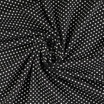 Cotton jersey dotted black and white