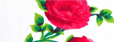 Crespon Koshibo weiß mit kleinen roten Rosen