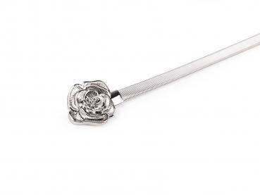 Damen Gürtel Metall elastisch 67-110 cm Breite 0,9 cm elegant Rose oder Blatt