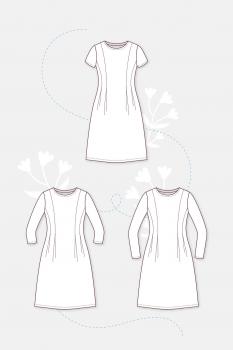 Paper cut pattern Eliza jersey dress by pattydoo