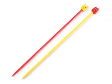 Children a pair of knitting needles 18cm long; 3.25; 4 mm plastic colorful