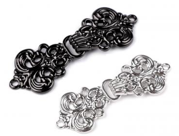Clothing fastener filigree with romantic decoration 21x59mm washable metal