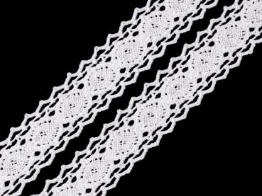 Bobbin lace white cotton width 27 mm