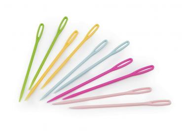 5 colored plastic needles 75 mm for knitted, crocheted or as weaving needles
