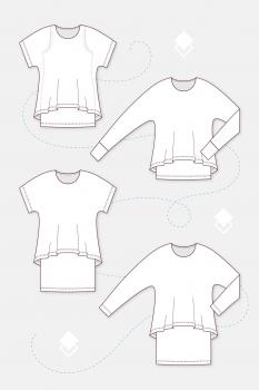 LAYLA paper pattern Pattydoo women's layered shirt short or long top