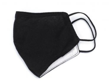 Mouth covering black face mask made of cotton suitable for women and children