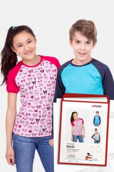 MAXI Papier Schnittmuster Pattydoo Teenie Raglanshirt für Jungen und Mädchen Shirt