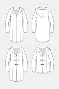 NORA paper sewing pattern by Pattydoo ladies ladies coat with hooded coat