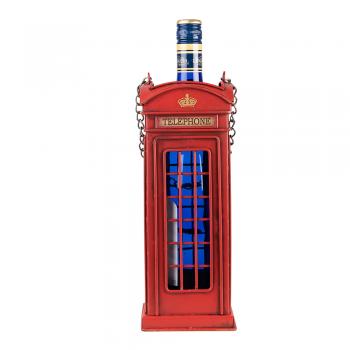 Flaschenhalter rote Telefonzelle Flaschenregal Höhe 29 cm