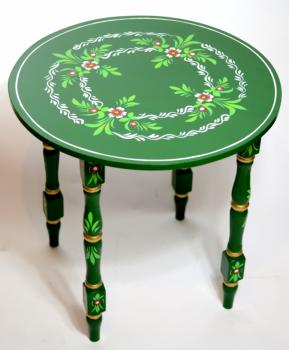Flamenco Tisch grün bemalt rund