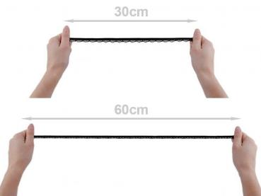 1 m Ziergummi 12 mm breit Gummiband Wäschegummi weiß schwarz elastisches Band