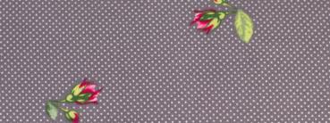 Baumwolljersey grau mit kleinen weissen Punkten und Blumen elastisch