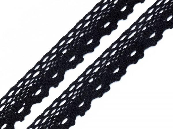Bobbin lace cotton width 28 mm black