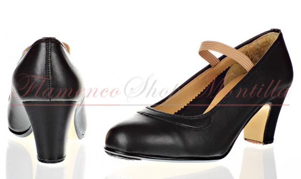 Flamenco shoes 185/T5 black nailed in smooth leather
