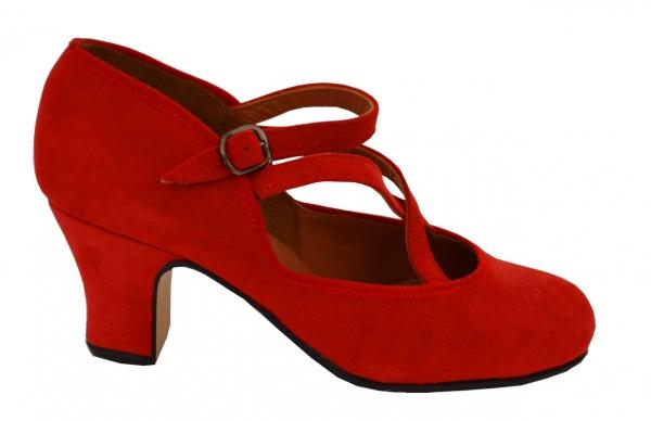 Flamenco shoes 292/6C nailed in red leather nailed - Kopie