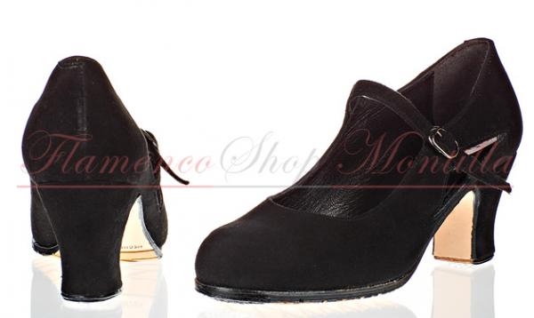 Flamenco shoes 385/6C nailed in black leather nailed