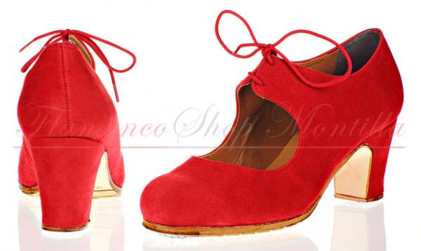 Flamenco shoes 386/T5 nailed in leather red nailed