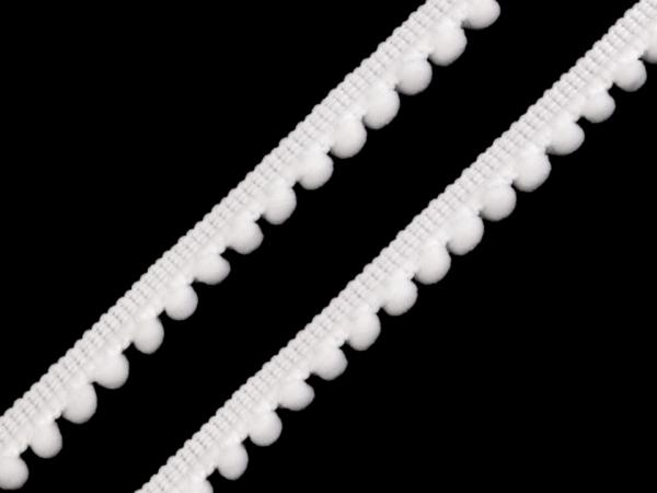 Pompon band white 11 mm