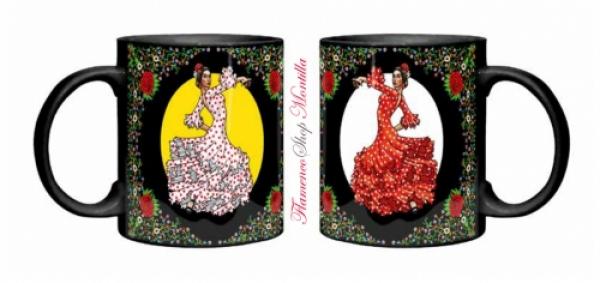 Cup with flamenco dancer Black