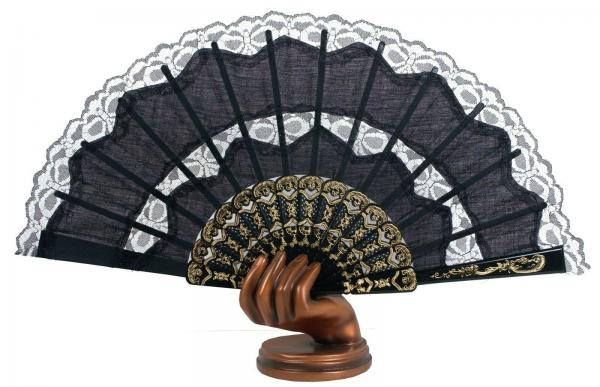 Fan hand fan with lace Flamenco Tango Spain