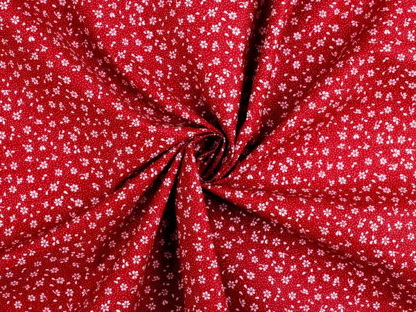 cotto fabric red flowers
