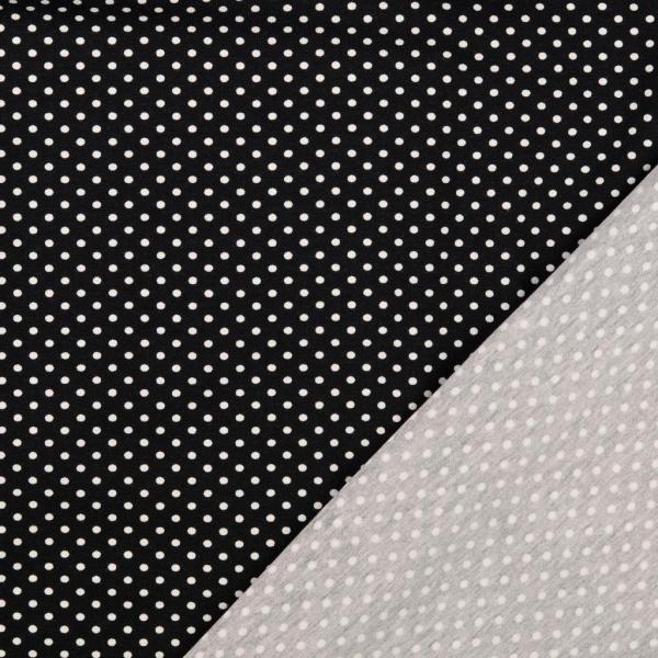 Cotton jersey dotted black and white