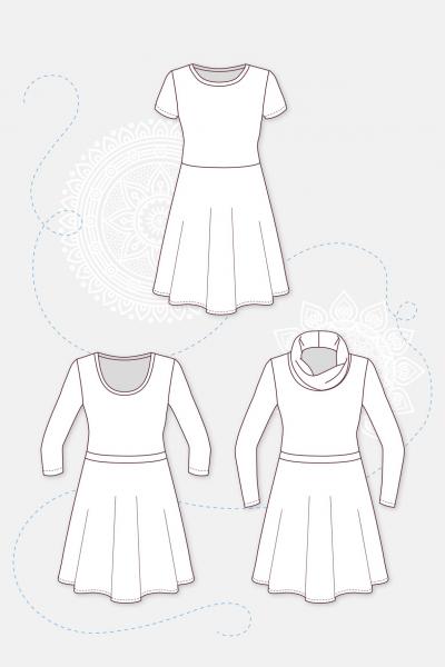 ELLA classic paper sewing pattern Pattydoo women's dress jersey dress summer dress