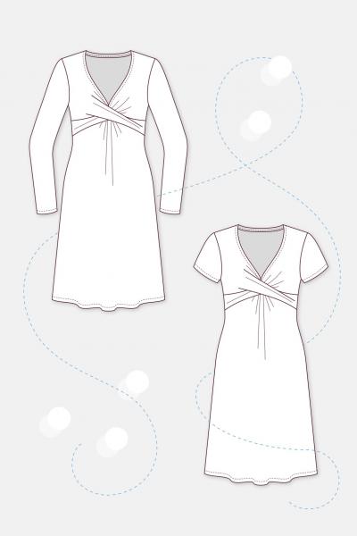 GLORIA paper pattern Pattydoo women's dress jersey dress with knotted neckline