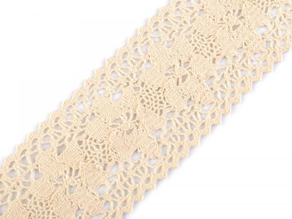 Cotton bobbin lace width 50 mm Ecru Vintage Shaby Chic