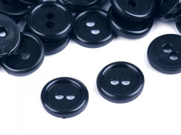 Kunststoffknopf Ø 11,4 mm weiß blau rot schwarz runder Knopf 2 Löcher