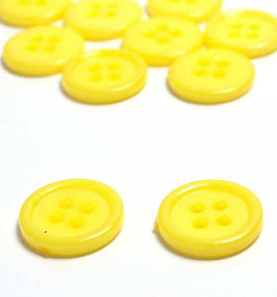 Kunststoffknopf Ø 15 mm viele Farben runder Knopf 4 Löcher Kinderknopf