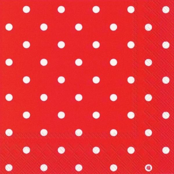 Lunch napkins LITTLE DOTS red