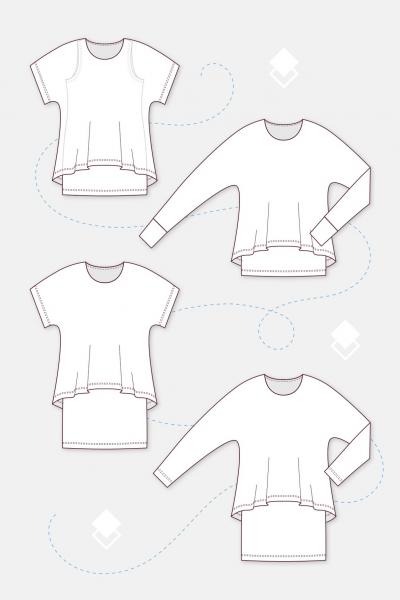 LAYLA paper pattern Pattydoo women's layered shirt short or long top