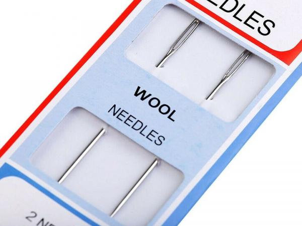 Needle set 2 sewing needles, wool needles, embroidery needles, sharp 60 mm