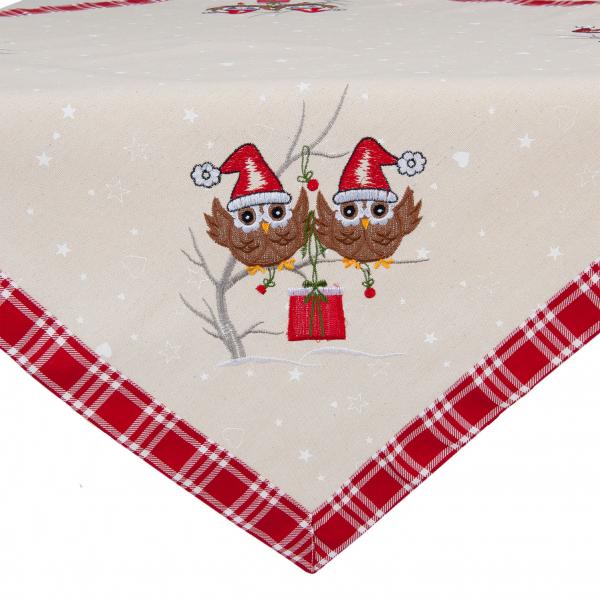 Christmas tablecloth owls