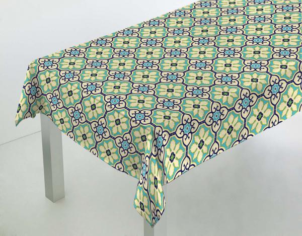 Stoff für Tischdecken Schmutzabweisend Andalucia Baumwolle Polyester mit Teflonharz behandelt 140 cm Breite Landhausstil modern