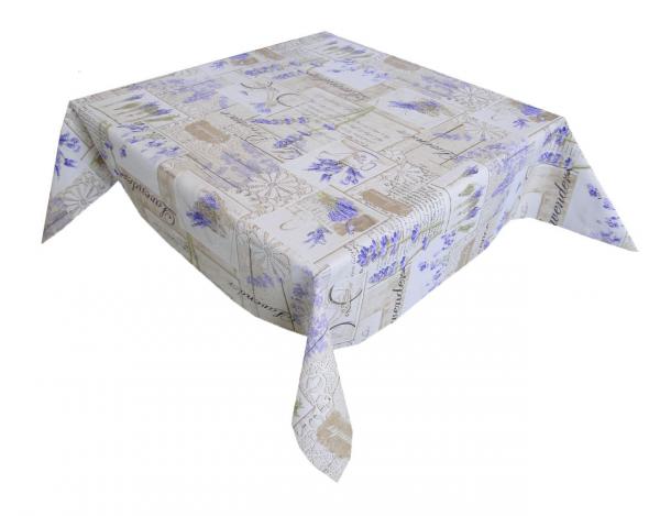 Stoff für Tischdecken Schmutzabweisend Lavendel Baumwolle Polyester mit Teflonharz behandelt 140 cm Breite Landhausstil modern